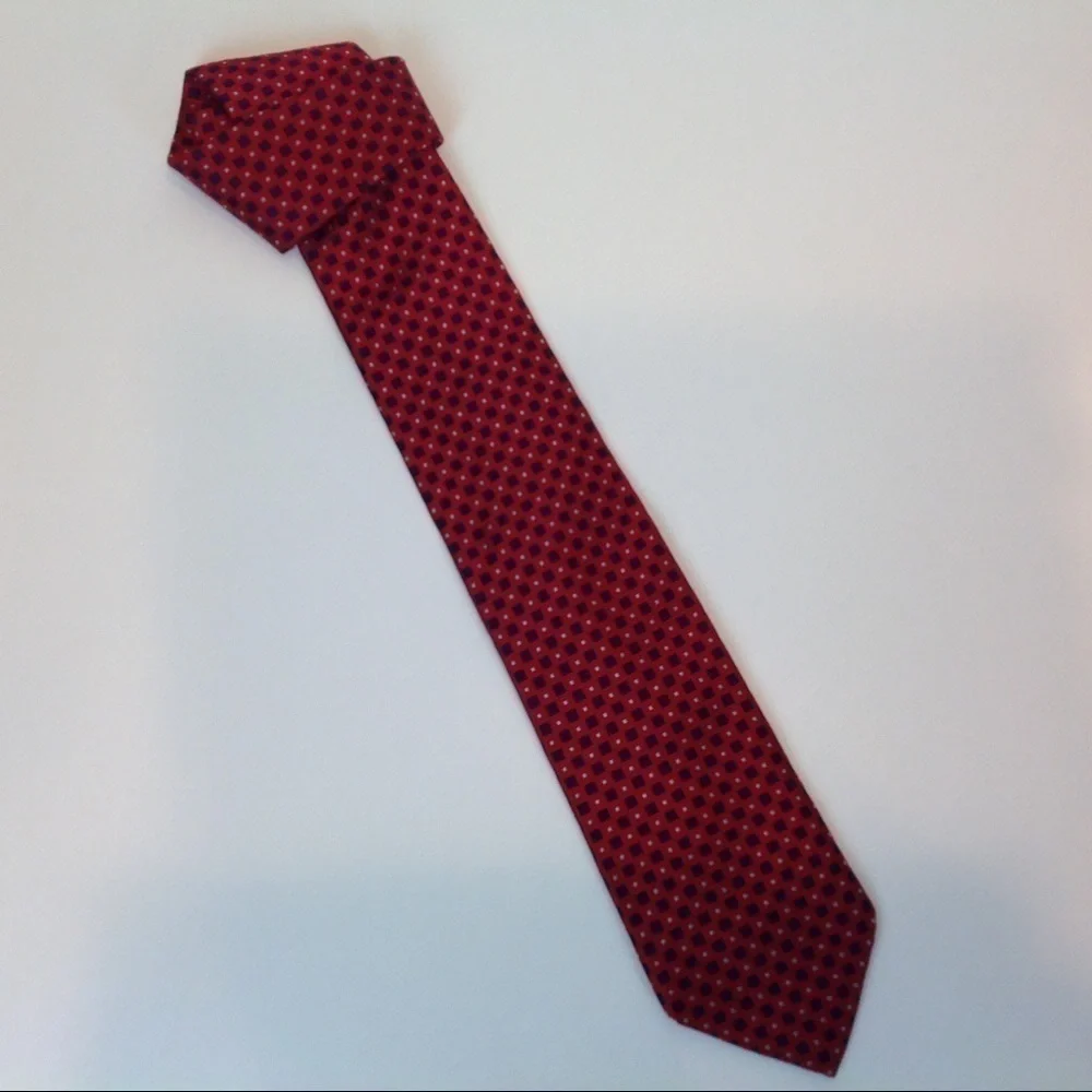 Tommy Hilfiger Vintage Men's Tie Classic Red and Blue Print‎ Nautical
